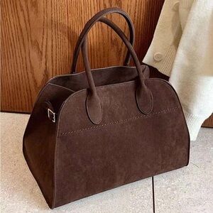 Classic Brown Suede Tote Bag - Elegant Everyday Carry